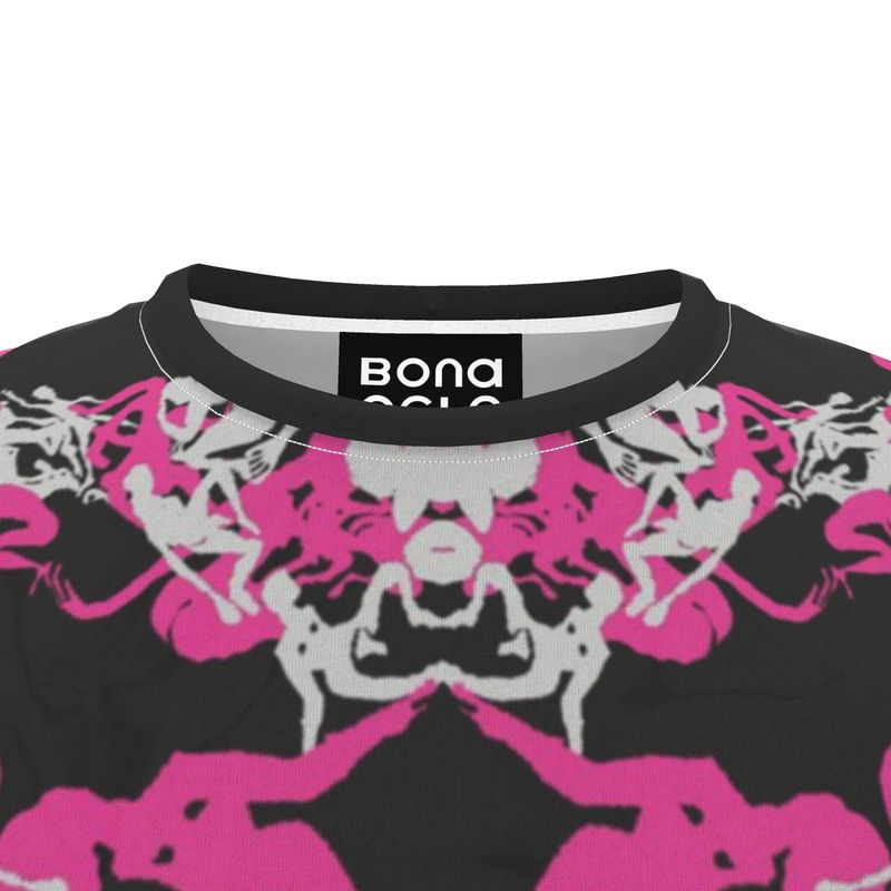 All Over Print T Shirt in Orgy Fuchsia Carbon Grey