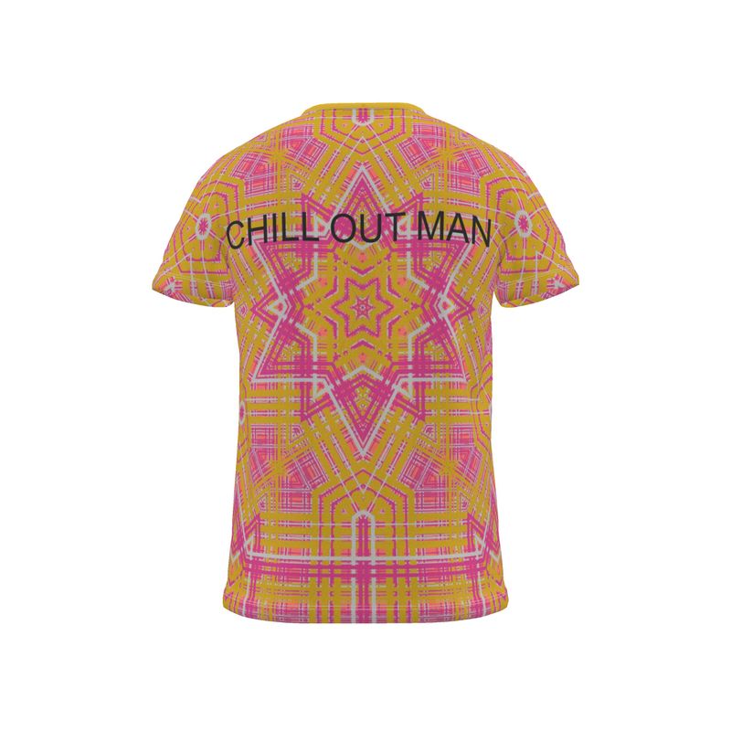 All Over Print T Shirt in Chill Out Man Gold Dawn