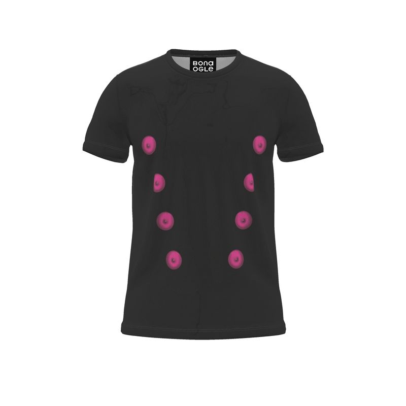 All Over Print T Shirt in Nipples Fuchsia Black