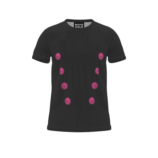 All Over Print T Shirt in Nipples Fuchsia Black
