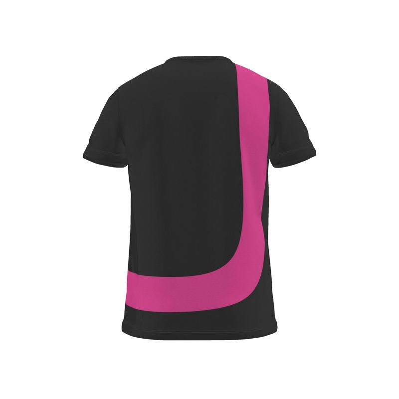 All Over Print T Shirt in Pinch Fuschia Black