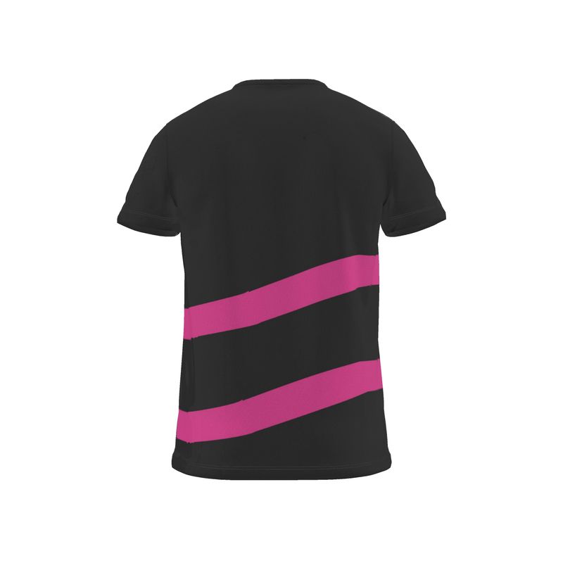 All Over Print T Shirt in  Hug   Fuchsia Black