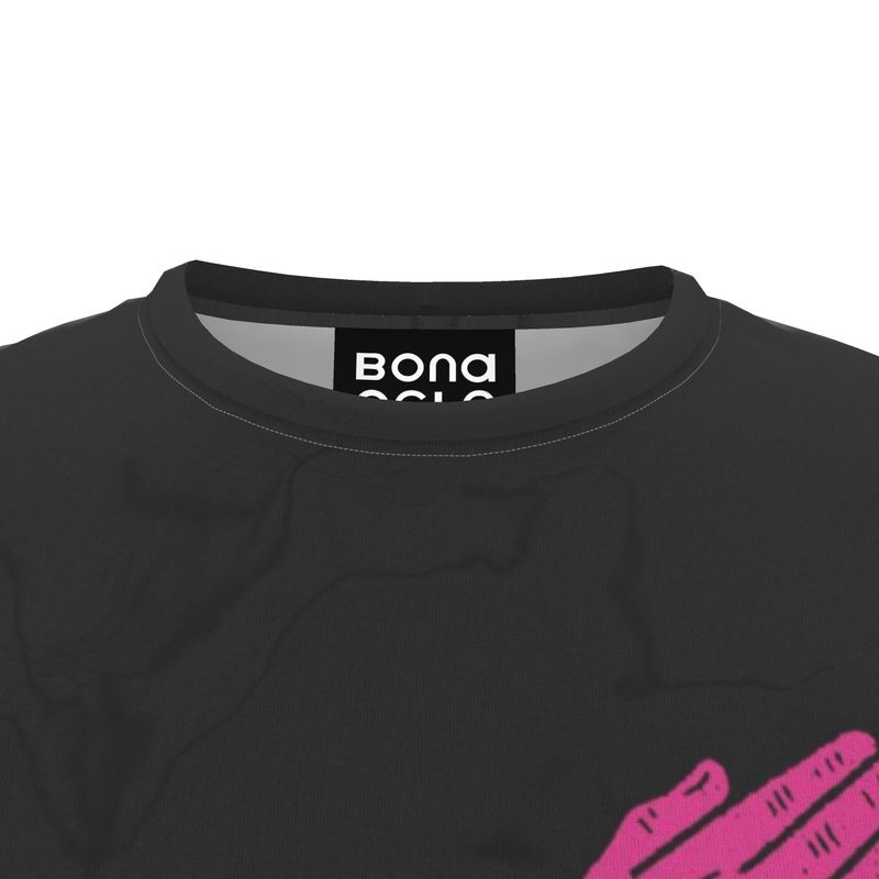 All Over Print T Shirt in  Hug   Fuchsia Black