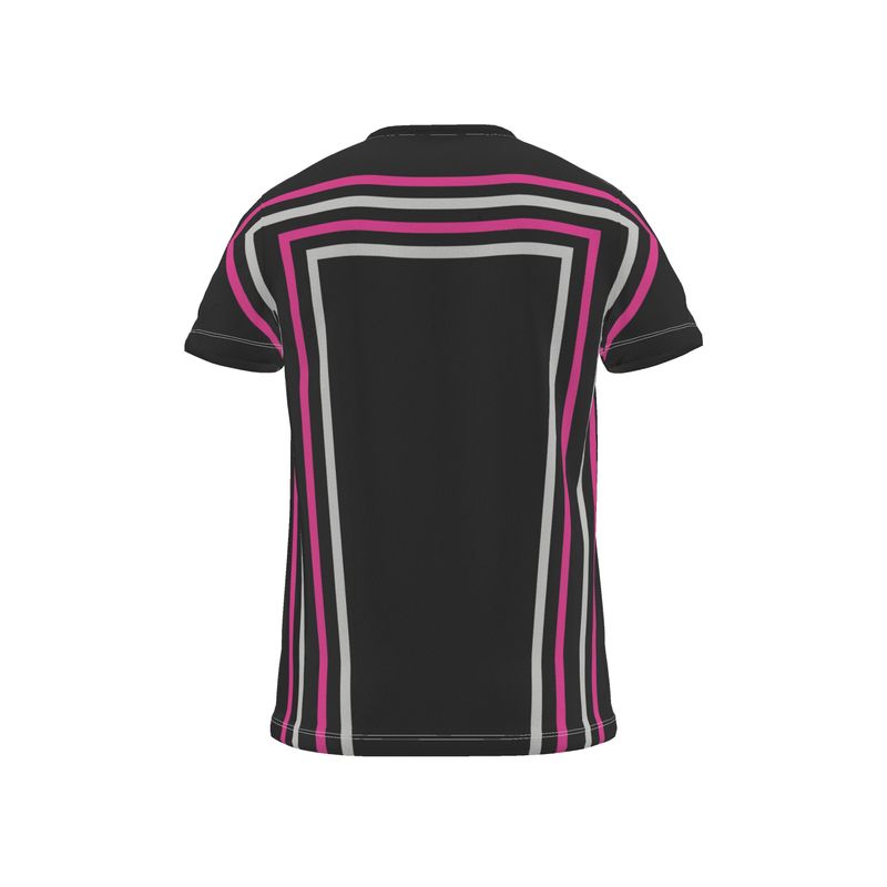 All Over Print T Shirt in 3D Shoulders Fuchsia Carbon