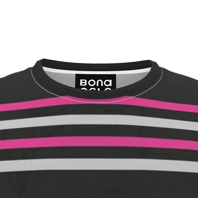 All Over Print T Shirt in 3D Shoulders Fuchsia Carbon