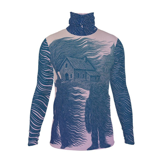 Slim Fit Roll Neck in Tempest Field Night Garden