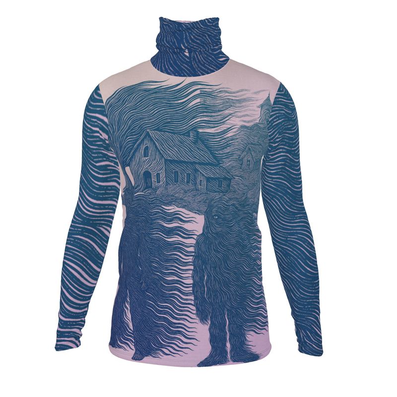 Slim Fit Roll Neck in Tempest Field Night Garden