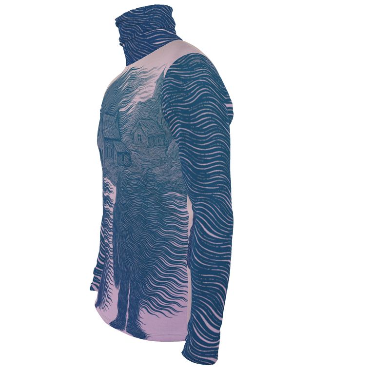 Slim Fit Roll Neck in Tempest Field Night Garden