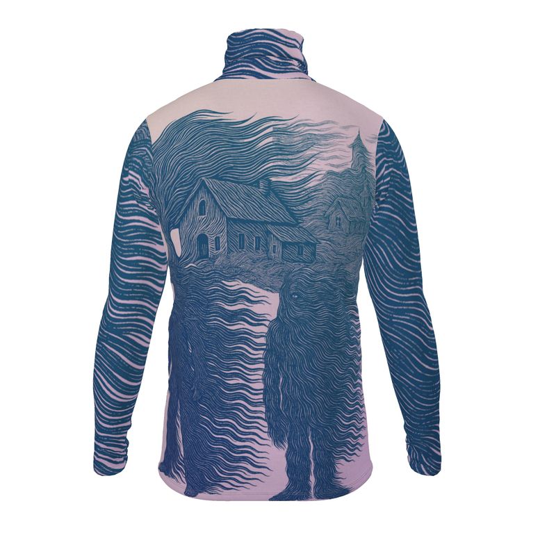 Slim Fit Roll Neck in Tempest Field Night Garden