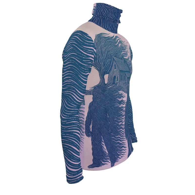 Slim Fit Roll Neck in Tempest Field Night Garden