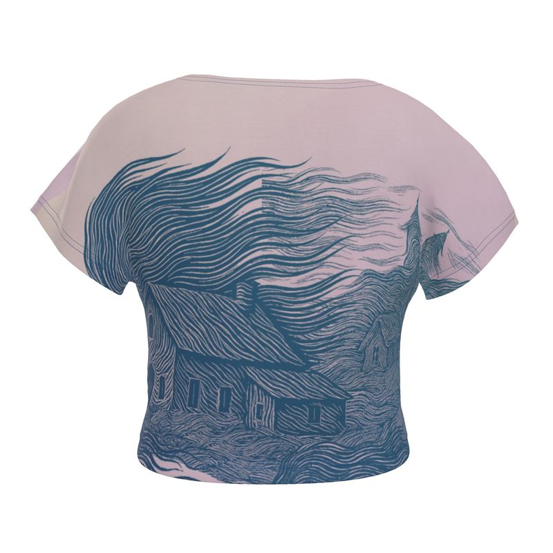 Crop Top in field tempest night garden