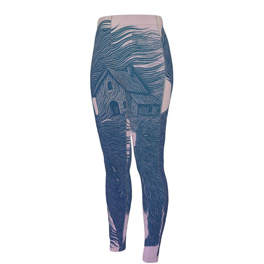 High Waisted Leggings In Tempest Field Night Garden