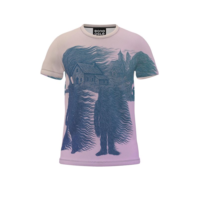 All Over Print T Shirt in Tempest field night garden