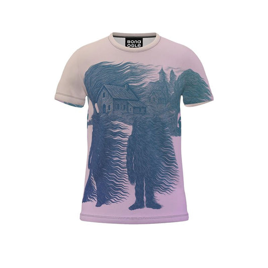 All Over Print T Shirt in Tempest field night garden