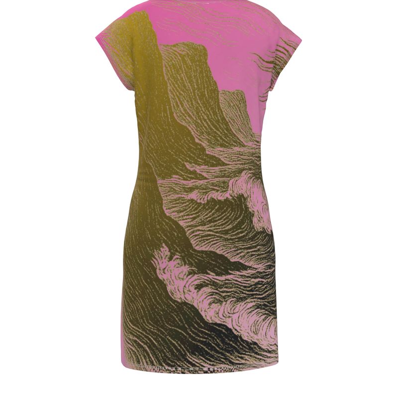 Tunic T Shirt Dress in Tempest Sea Golden Sunset