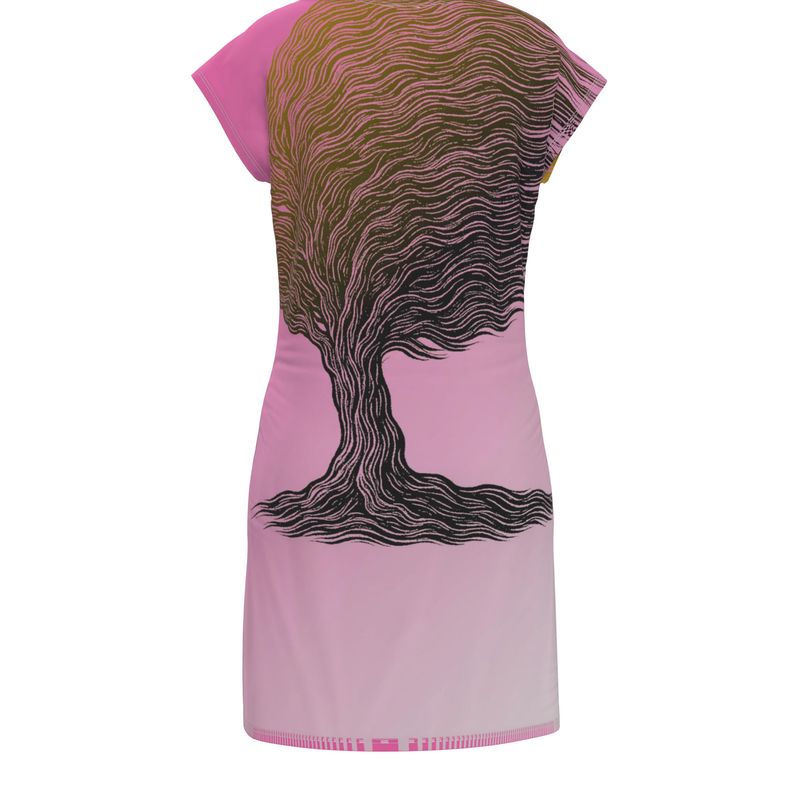 Tunic T Shirt Dress in Tempest Valley Golden Sunset