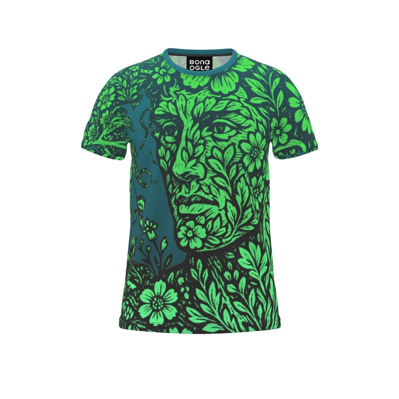 All Over Print T Shirt in Floral Face night garden