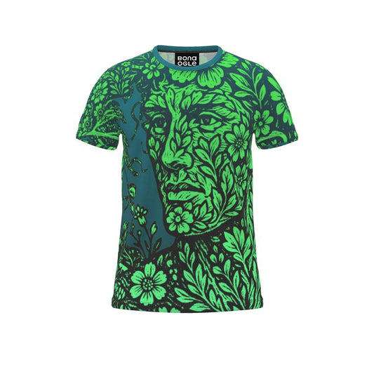 All Over Print T Shirt in Floral Face night garden