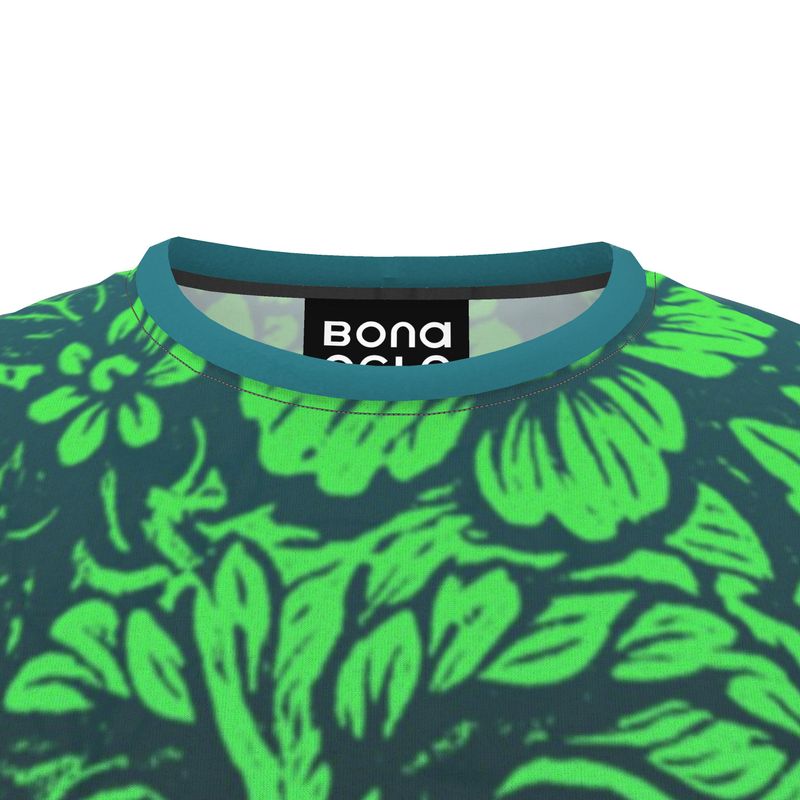 All Over Print T Shirt in Floral Face night garden