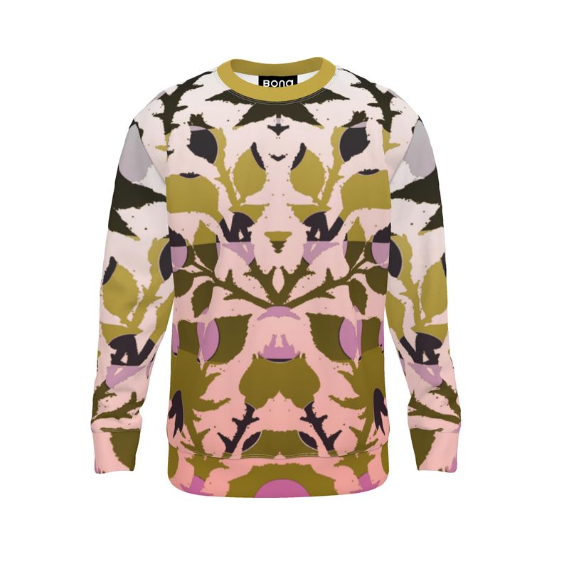 Sweatshirt in Spots Stripes Roses Golden Sunset