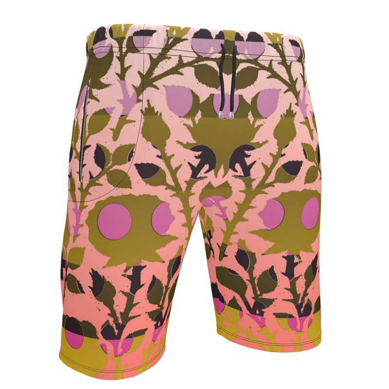 Sweat Shorts in Spots Stripes Roses Golden Sunset