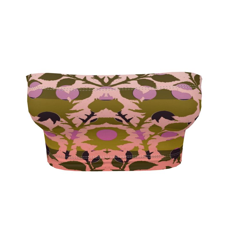 Bandeau Boob Tubei n SSpots Stripes Roses Golden Sunset