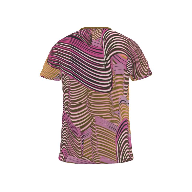 All Over Print T Shirt in Brush strokes Golden sunset