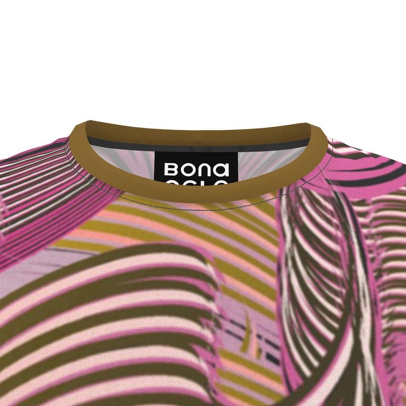 All Over Print T Shirt in Brush strokes Golden sunset