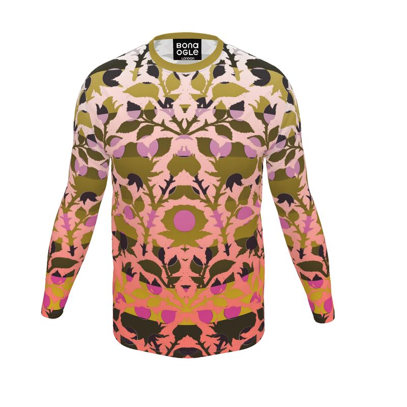 LS T-Shirt in Spots Stripes Roses Golden Sunset