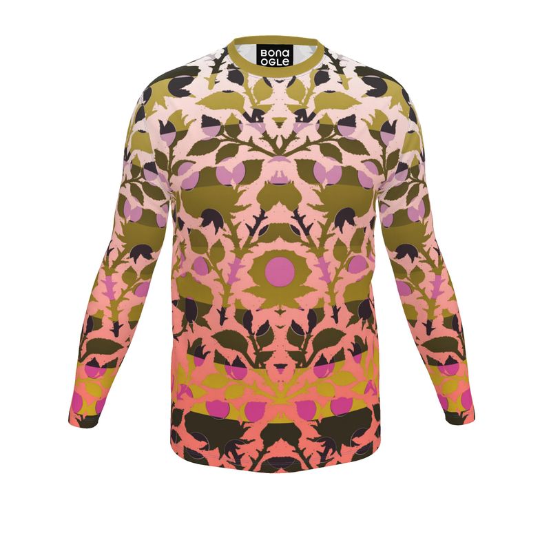 LS T-Shirt in Spots Stripes Roses Golden Sunset