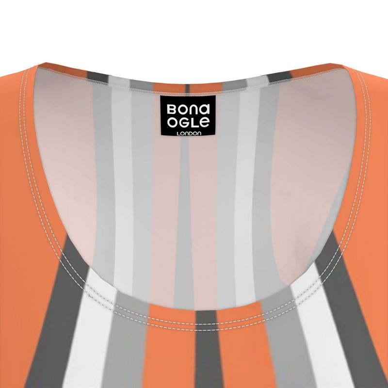 Tunic T Shirt Dress in  scales Gray Coral