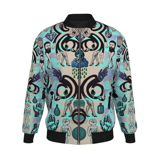 Mens Bomber Jacket in Handy Moonlit Garden