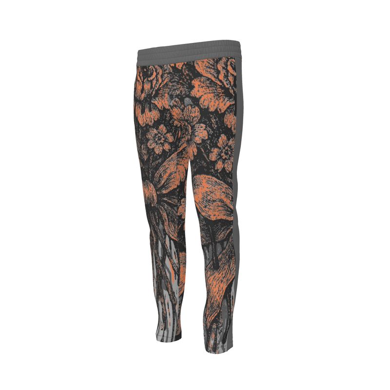 Tracksuit trousers in Dripping Flowers Gray Coral - front