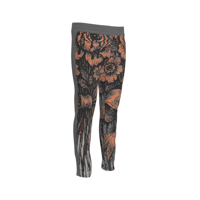 Tracksuit trousers in Dripping Flowers Gray Coral - back