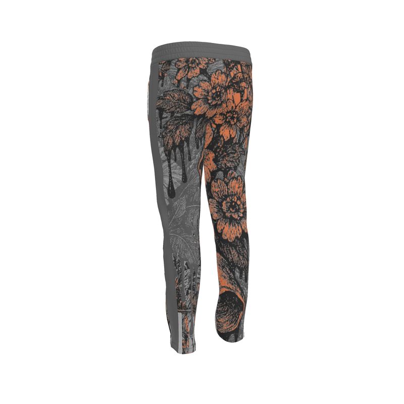 Tracksuit Trousers in Dripping Flowers Gray Coral
