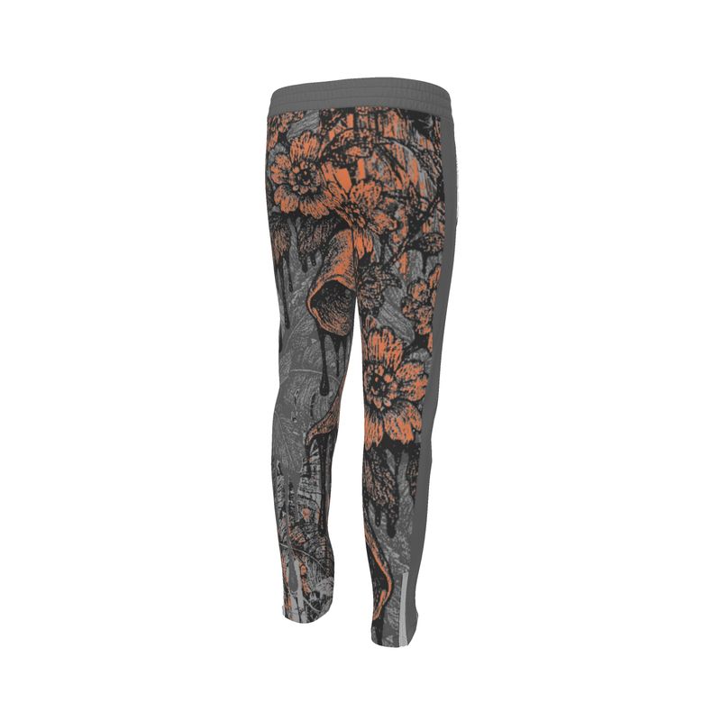 Tracksuit Trousers in Dripping Flowers Gray Coral