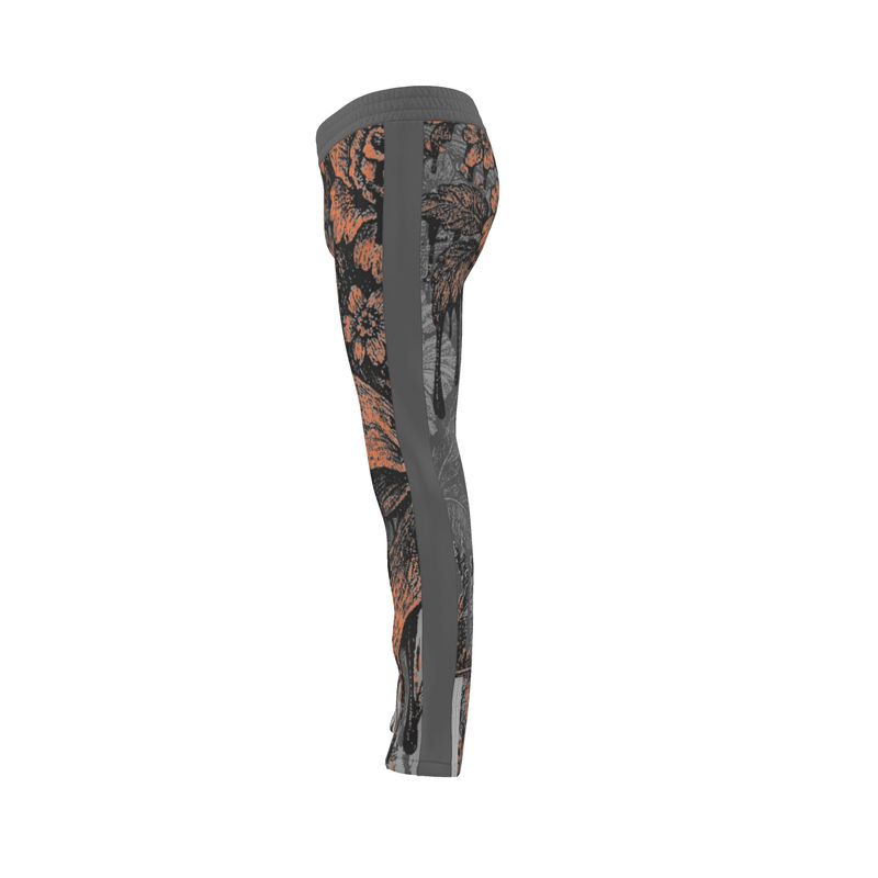 Tracksuit Trousers in Dripping Flowers Gray Coral