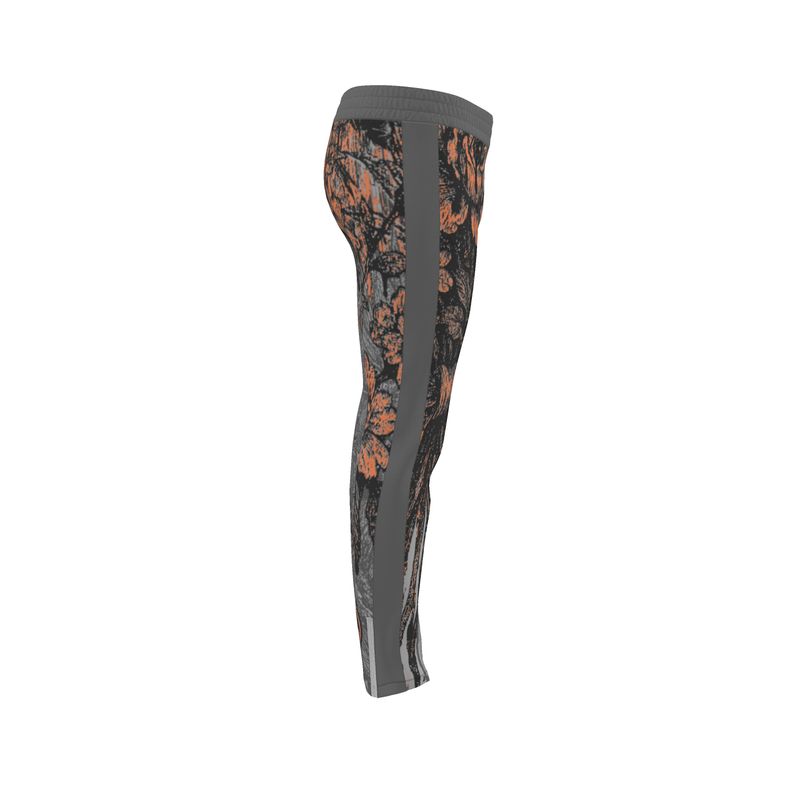 Tracksuit Trousers in Dripping Flowers Gray Coral