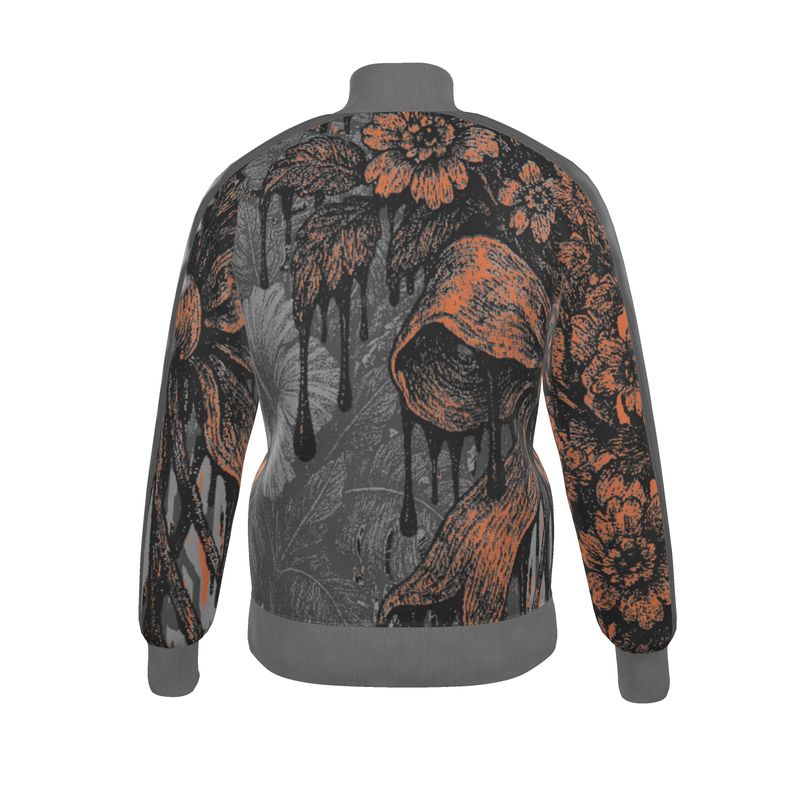 Tracksuit Set in Dripping Flowers Gray Coral - back