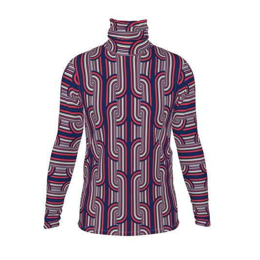 Slim Fit Roll Neck in Chunky Blue