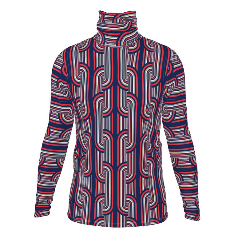 Roll Neck Co-ord Set in Chunky Blue - Slim Fit Roll Neck in Chunky Blue