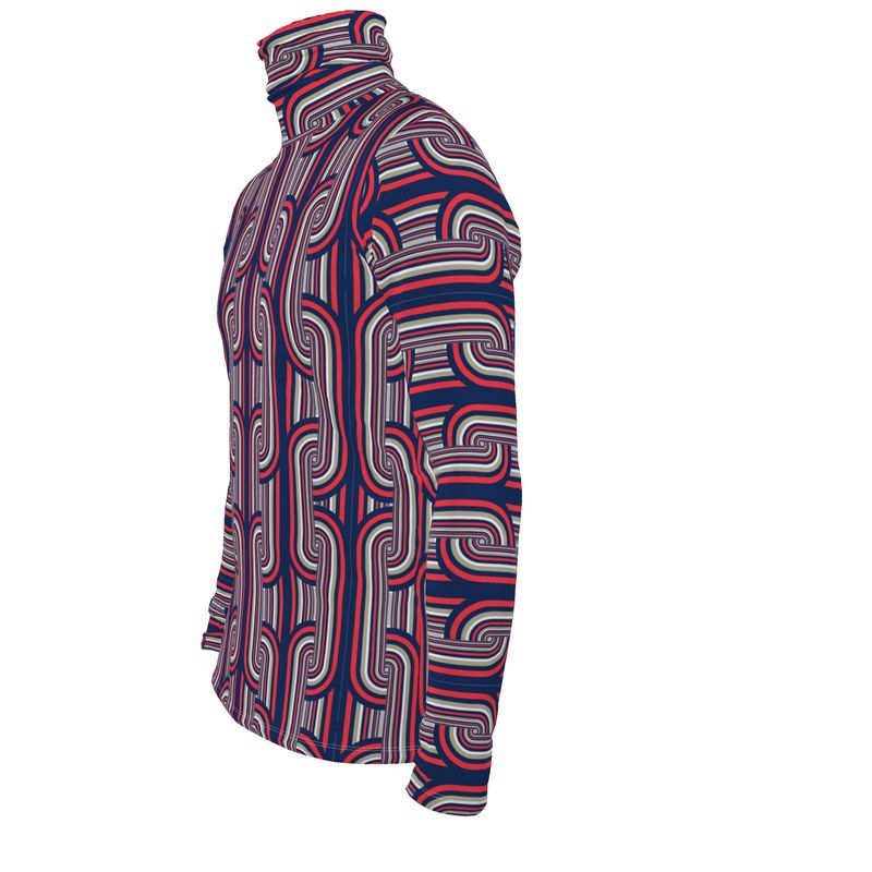 Slim Fit Roll Neck in Chunky Blue
