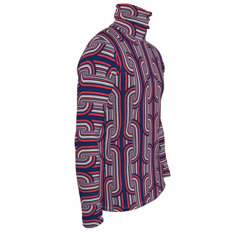 Slim Fit Roll Neck in Chunky Blue