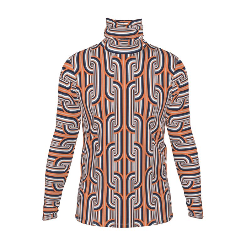 Roll Neck Co-ord Set in Chunky Gray Coral - Slim Fit Roll Neck in Chunky Gray Coral