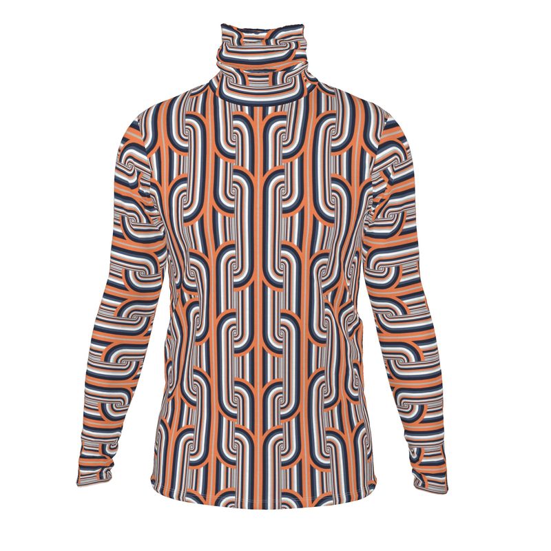Slim Fit Roll Neck in Chunky Gray Coral
