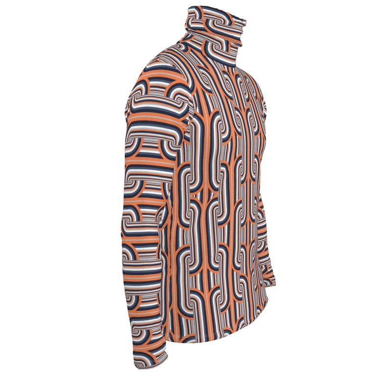 Slim Fit Roll Neck in Chunky Gray Coral