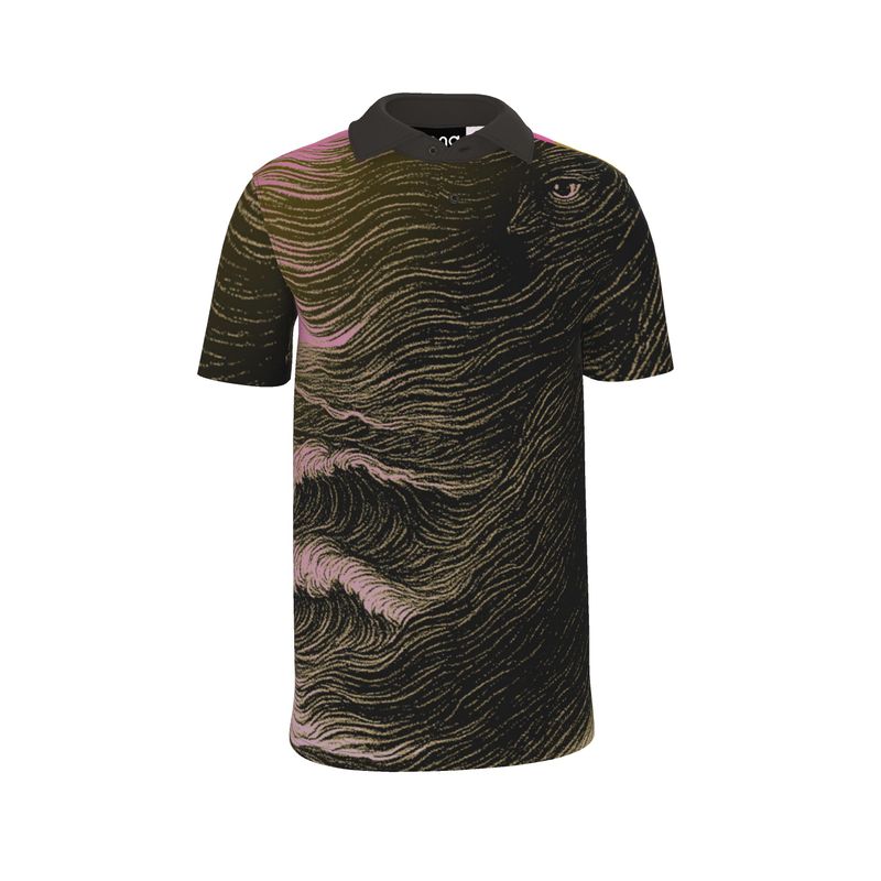 Polo Co-ord Set in Tempest Eye / Sea Golden Sunset - Polo Shirt in Tempest Sea Golden Sunset