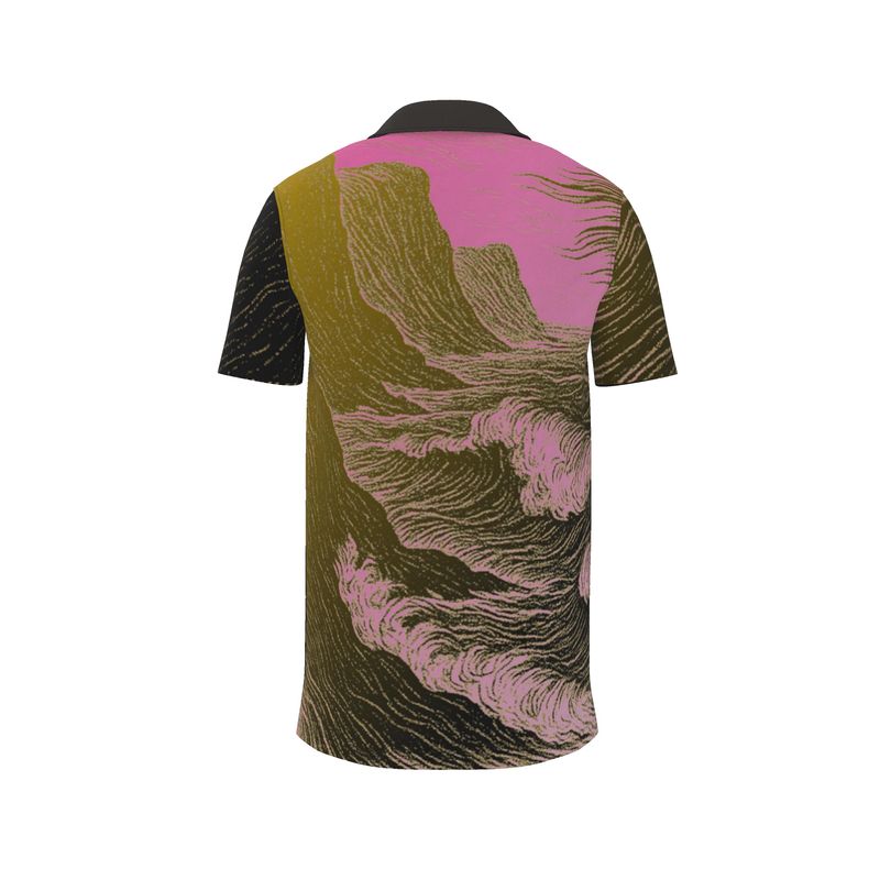 Polo Co-ord Set in Tempest Eye / Sea Golden Sunset - Polo Shirt in Tempest Sea Golden Sunset