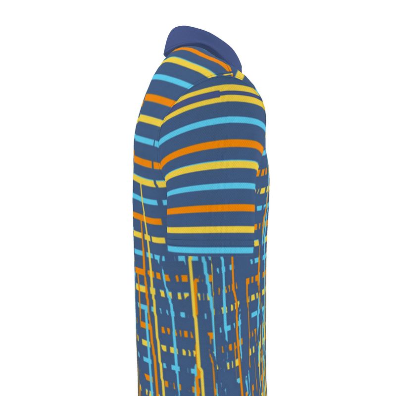 Polo Shirt in Dripping Stripes Vivid
