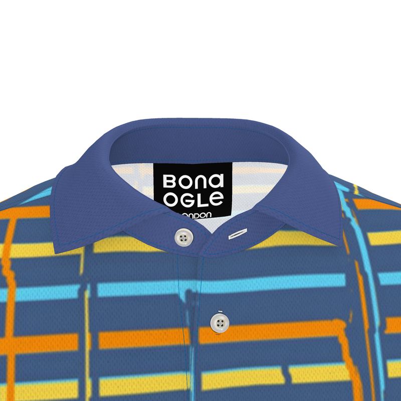 Polo Shirt in Dripping Stripes Vivid
